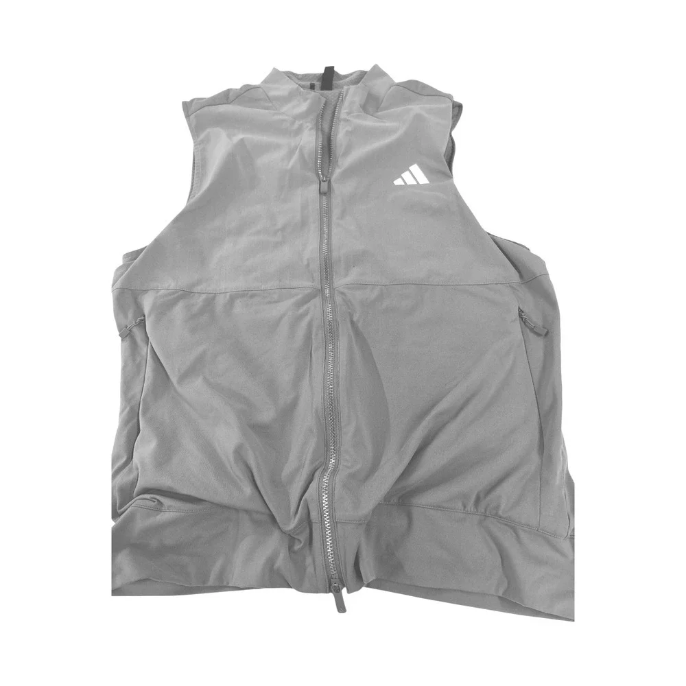 Adidas Mens Gorpcore Full Zip Vest gre Green Three Stripe Size Mediumy
